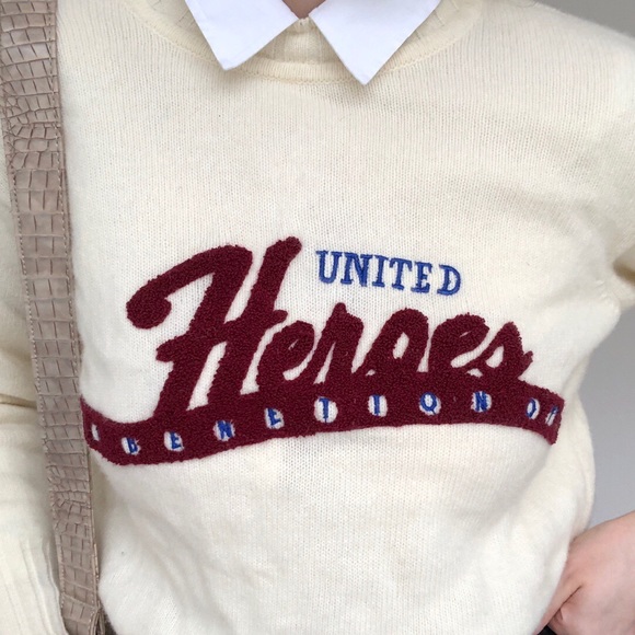 United Heros of Benetton Cream Varsity Sweater - Picture 3 of 4